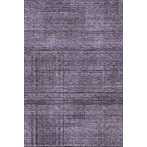 HomeRoots 10' X 14' Plush Plum & Gray Striped Washable Area Rug with UV Protection for Easy Maintenance & Style 666500
