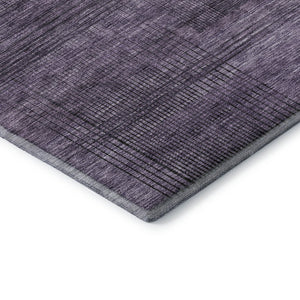 HomeRoots 10' X 14' Plush Plum & Gray Striped Washable Area Rug with UV Protection for Easy Maintenance & Style 666500