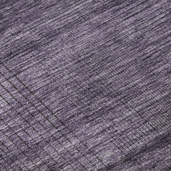 HomeRoots 10' X 14' Plush Plum & Gray Striped Washable Area Rug with UV Protection for Easy Maintenance & Style 666500