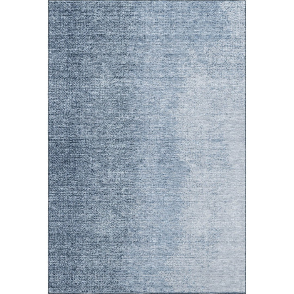 HomeRoots 5' Blue and Ivory Ombre Area Rug – Washable, UV-Protected, Durable, Stylish for High-Traffic Homes 666586