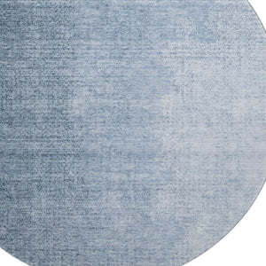 HomeRoots 8' Blue Ombre Round Rug - Washable, UV-Protected, Stain-Resistant, Perfect for Homes with Kids & Pets! 666587