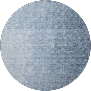 HomeRoots 8' Blue Ombre Round Rug - Washable, UV-Protected, Stain-Resistant, Perfect for Homes with Kids & Pets! 666587