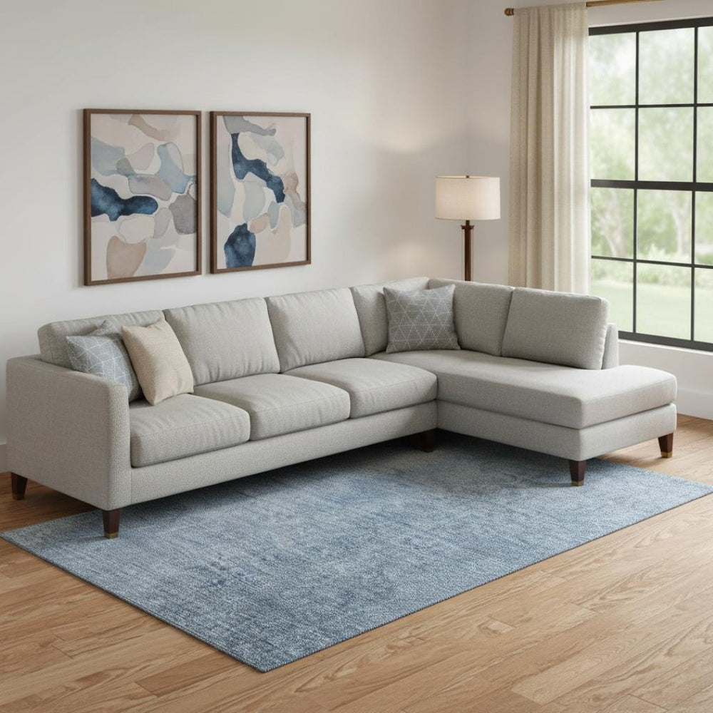HomeRoots 8' X 10' Blue Ombre Area Rug - Stylish, Washable, UV-Protected & Durable for Modern Living Spaces 666588