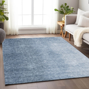 HomeRoots 10' Blue and Ivory Ombre Washable Area Rug - UV Protected, Durable, Stylish for Modern Living Spaces 666590