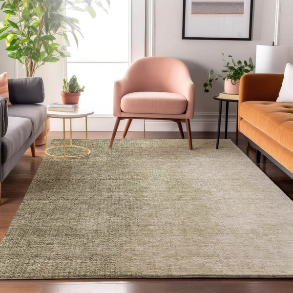 HomeRoots 5' X 8' Brown And Beige Ombre Area Rug - Washable, UV-Protected, Soft, Durable, Ideal for Homes 666592