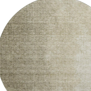 HomeRoots 8' Brown and Beige Ombre Round Rug - Washable, UV Protected, Modern Style for Indoor & Outdoor Use 666593