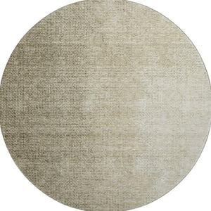 HomeRoots 8' Brown and Beige Ombre Round Rug - Washable, UV Protected, Modern Style for Indoor & Outdoor Use 666593
