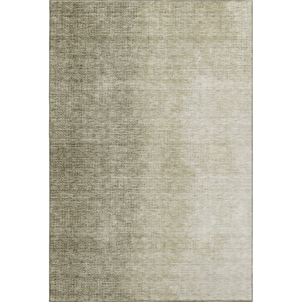 HomeRoots 10' X 14' Ombre Area Rug - Brown & Beige, Washable with UV Protection, Stain-Resistant Design for Homes 666596