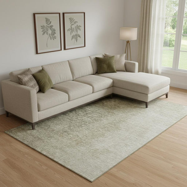 HomeRoots 10' X 14' Ombre Area Rug - Brown & Beige, Washable with UV Protection, Stain-Resistant Design for Homes 666596