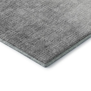 HomeRoots 5' X 8' Gray & Silver Ombre Area Rug - Washable, UV-Protected, Durable Design for High-Traffic Spaces 666598