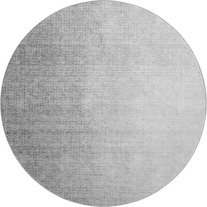HomeRoots 8' Gray and Silver Ombre Washable Round Rug - Durable, Stain-Resistant, UV Protected for Modern Homes 666599