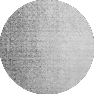 HomeRoots 8' Gray and Silver Ombre Washable Round Rug - Durable, Stain-Resistant, UV Protected for Modern Homes 666599