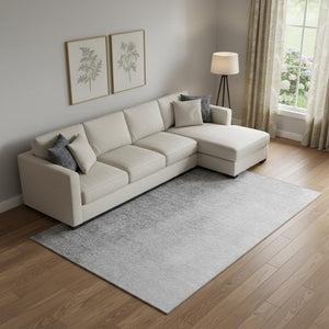 HomeRoots 8' X 10' Gray And Silver Ombre Area Rug - Washable, Durable, UV Protected for Modern Homes & Kids 666600
