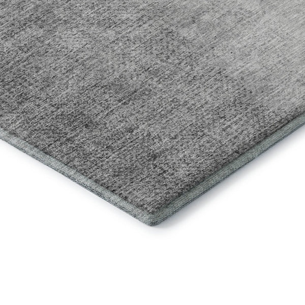 HomeRoots 9' X 12' Ombre Gray and Silver Washable Area Rug - UV Protected, Modern, Durable, and Stylish Home Accent 666601