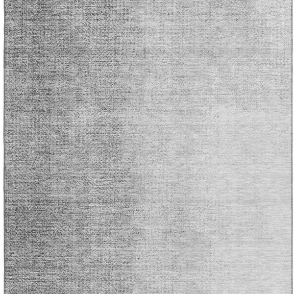 HomeRoots 9' X 12' Ombre Gray and Silver Washable Area Rug - UV Protected, Modern, Durable, and Stylish Home Accent 666601
