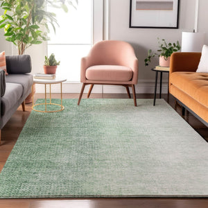 HomeRoots 5' X 8' Green Ombre Area Rug - Washable, Stain Resistant & UV Protected for Stylish Durability 666604