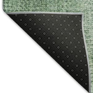 HomeRoots 8' Green and Ivory Ombre Round Rug - Stylish, Washable, UV-Protected, Perfect for Busy Homes! 666605