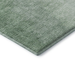 HomeRoots 8' Green and Ivory Ombre Round Rug - Stylish, Washable, UV-Protected, Perfect for Busy Homes! 666605
