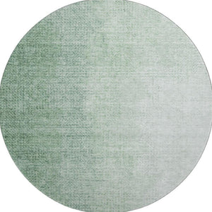 HomeRoots 8' Green and Ivory Ombre Round Rug - Stylish, Washable, UV-Protected, Perfect for Busy Homes! 666605
