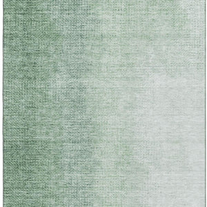 HomeRoots 8' X 10' Green to Ivory Ombre Washable Area Rug - Stain Resistant, UV Protection, Modern Design! 666606