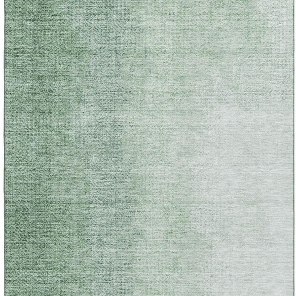 HomeRoots 8' X 10' Green to Ivory Ombre Washable Area Rug - Stain Resistant, UV Protection, Modern Design! 666606