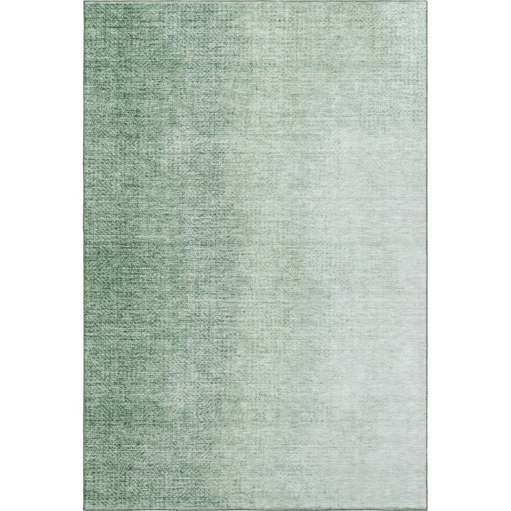 HomeRoots 9' X 12' Green and Ivory Ombre Area Rug - Washable, UV Protected, Stylish, Stain Resistant Design 666607