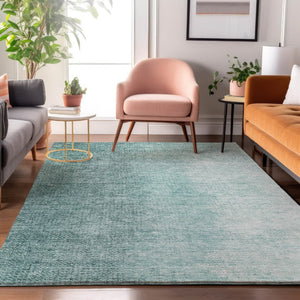 HomeRoots 5' X 8' Teal Ombre Area Rug - Modern, Washable, Stain-Resistant with UV Protection for Every Space 666610