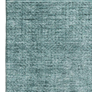 HomeRoots 10' Teal and Ivory Ombre Area Rug - Washable, UV-Protected, Durable Design for High-Traffic Rooms 666614