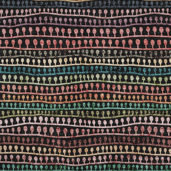 HomeRoots 10' Black Green and Red Striped Washable Area Rug – Durable, UV-Protected, Ideal for High-Traffic Spaces 666620