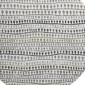 HomeRoots 8' Washable Round Rug in Ivory, Brown & Gray Stripes - Durable, UV-Protected, Stain-Resistant Design 666623