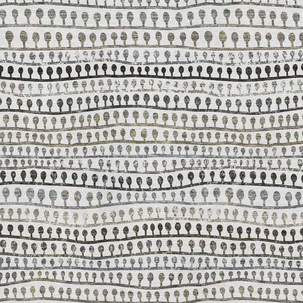 HomeRoots 10' Striped Ivory, Brown & Gray Washable Area Rug - Durable, Stain-Resistant, UV-Protected Design 666626