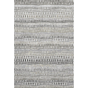 HomeRoots 10' Striped Ivory, Brown & Gray Washable Area Rug - Durable, Stain-Resistant, UV-Protected Design 666626