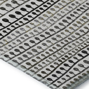 HomeRoots 10' Striped Ivory, Brown & Gray Washable Area Rug - Durable, Stain-Resistant, UV-Protected Design 666626