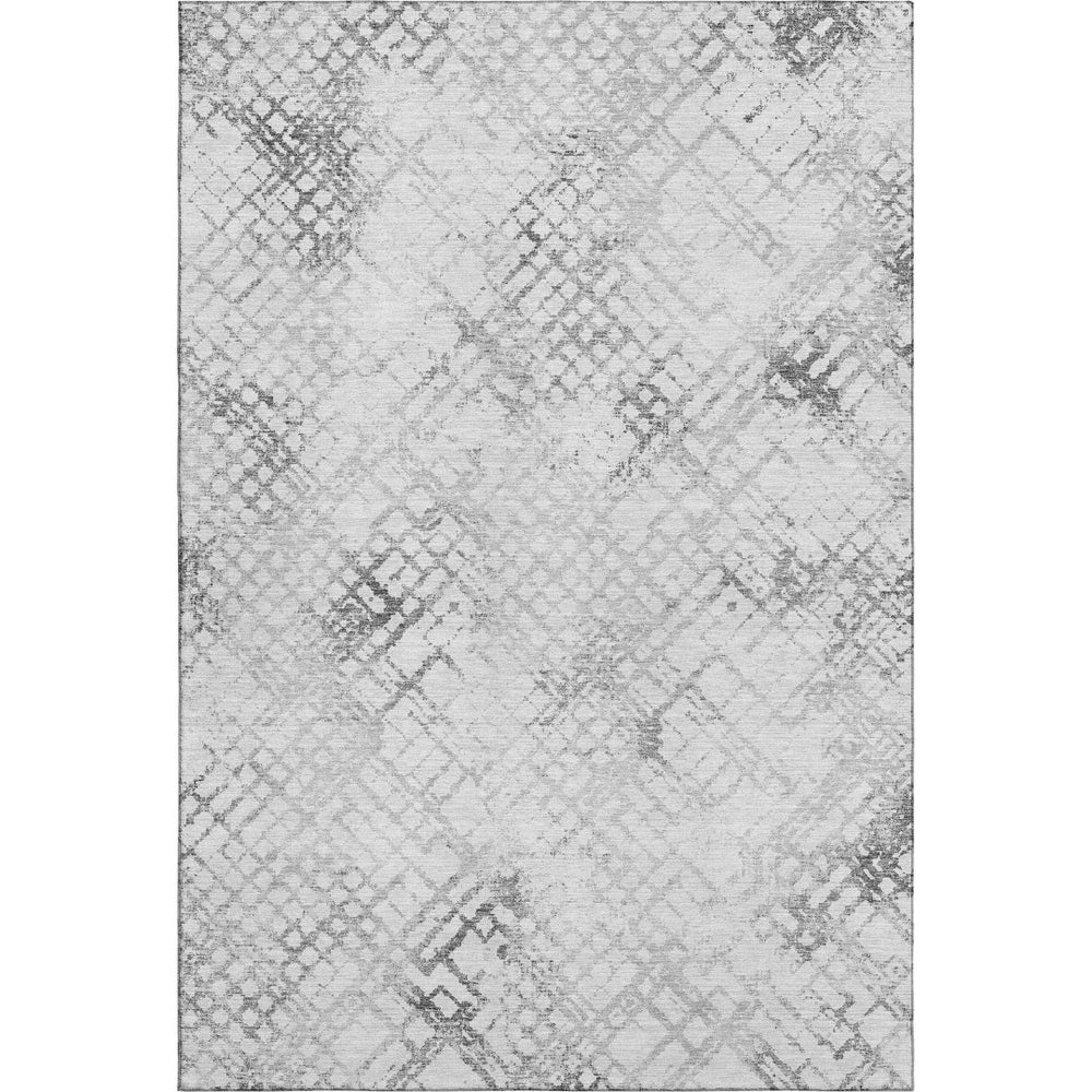 HomeRoots 10' X 14' Gray And Silver Abstract Geometric Area Rug – Washable, UV Protected, Durable & Stylish 666644