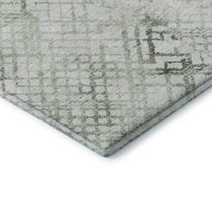 HomeRoots 10' Green and Ivory Abstract Geometric Washable Area Rug with UV Protection for High-Traffic Spaces 666650