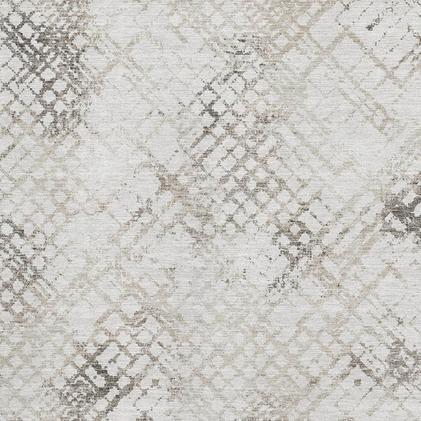 HomeRoots 5' X 8' Taupe & Ivory Abstract Geometric Area Rug - Washable, UV-Protected, Durable for Busy Homes 666658