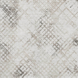 HomeRoots 8' X 10' Taupe and Ivory Abstract Geometric Area Rug – Stylish, Washable, UV-Protected for Busy Homes 666660