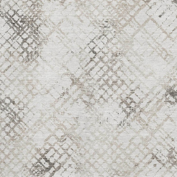 HomeRoots 8' X 10' Taupe and Ivory Abstract Geometric Area Rug – Stylish, Washable, UV-Protected for Busy Homes 666660