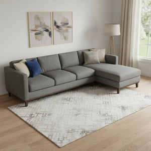 HomeRoots 10' X 14' Taupe And Ivory Abstract Geometric Area Rug – Washable, UV Protected, Perfect for Homes! 666662