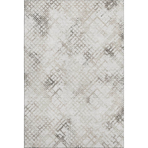HomeRoots 10' X 14' Taupe And Ivory Abstract Geometric Area Rug – Washable, UV Protected, Perfect for Homes! 666662