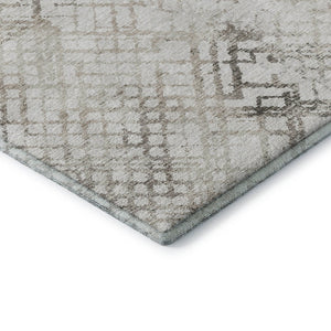 HomeRoots 10' X 14' Taupe And Ivory Abstract Geometric Area Rug – Washable, UV Protected, Perfect for Homes! 666662
