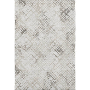 HomeRoots 10' X 14' Taupe And Ivory Abstract Geometric Area Rug – Washable, UV Protected, Perfect for Homes! 666662