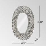 Christopher Knight Home® - Noble House - Calabrese Modern Handcrafted Braided Weave Mirror, Distressed Gray