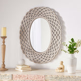 Christopher Knight Home® - Noble House - Calabrese Modern Handcrafted Braided Weave Mirror, Distressed Gray