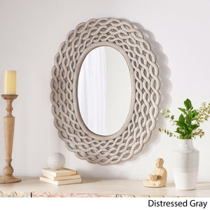 Christopher Knight Home® - Noble House - Calabrese Modern Handcrafted Braided Weave Mirror, Distressed Gray