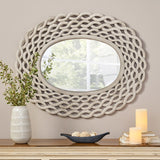 Christopher Knight Home® - Noble House - Calabrese Modern Handcrafted Braided Weave Mirror, Distressed Gray