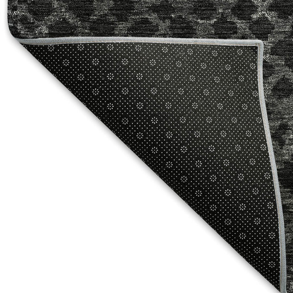 HomeRoots 10' X 14' Charcoal and Ivory Abstract Geometric Washable Rug - Stylish, Durable, UV Protection, Easy Care 666674