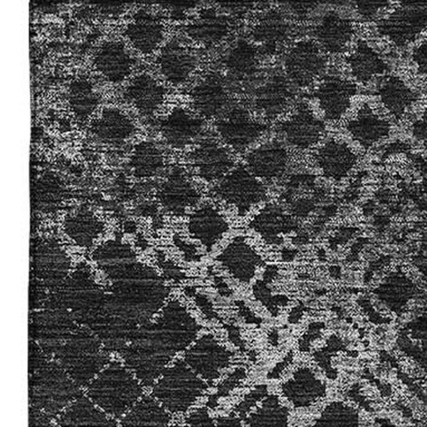 HomeRoots 10' X 14' Charcoal and Ivory Abstract Geometric Washable Rug - Stylish, Durable, UV Protection, Easy Care 666674