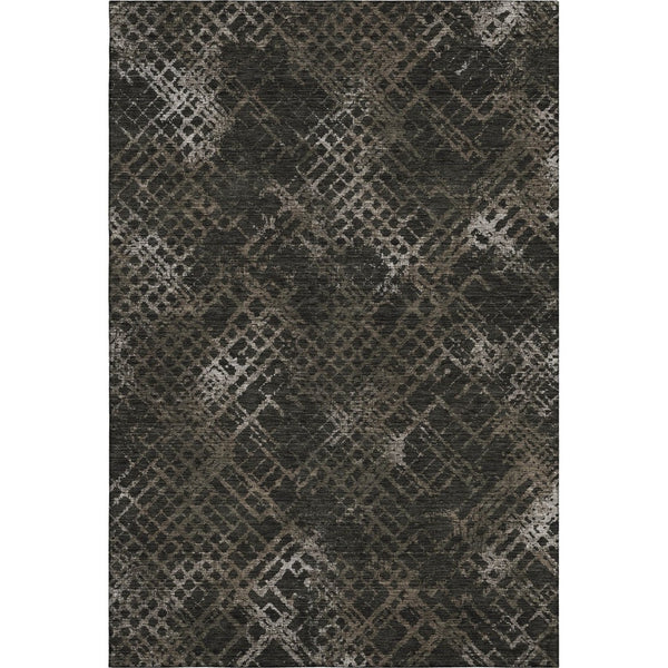 HomeRoots 5' X 8' Stylish Brown and Ivory Abstract Geometric Washable Area Rug with UV Protection & Durability 666682