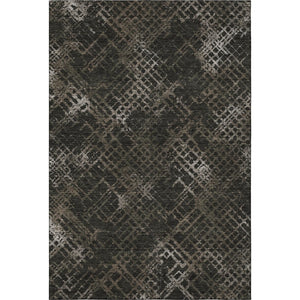 HomeRoots 5' X 8' Stylish Brown and Ivory Abstract Geometric Washable Area Rug with UV Protection & Durability 666682